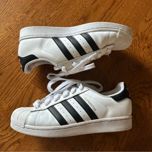 adidas | Shoes | Adidas Superstar White Black Sneaker Shoe Us Y 4 Kid Low  Top 36 Three Stripe | Poshmark
